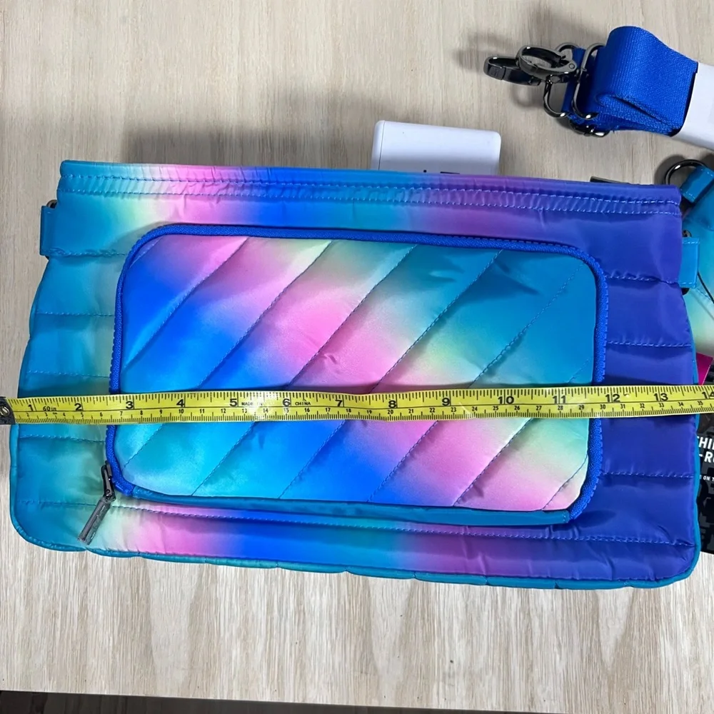 THINK ROYLN Ombre Rainbow Quilted Bag with Pouch